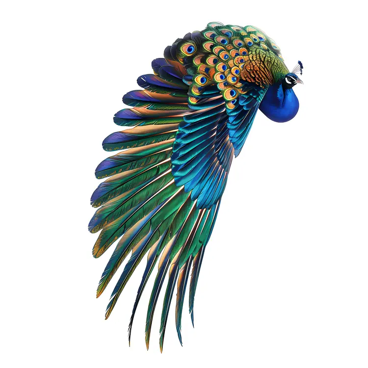 Blue Peacock Illustration