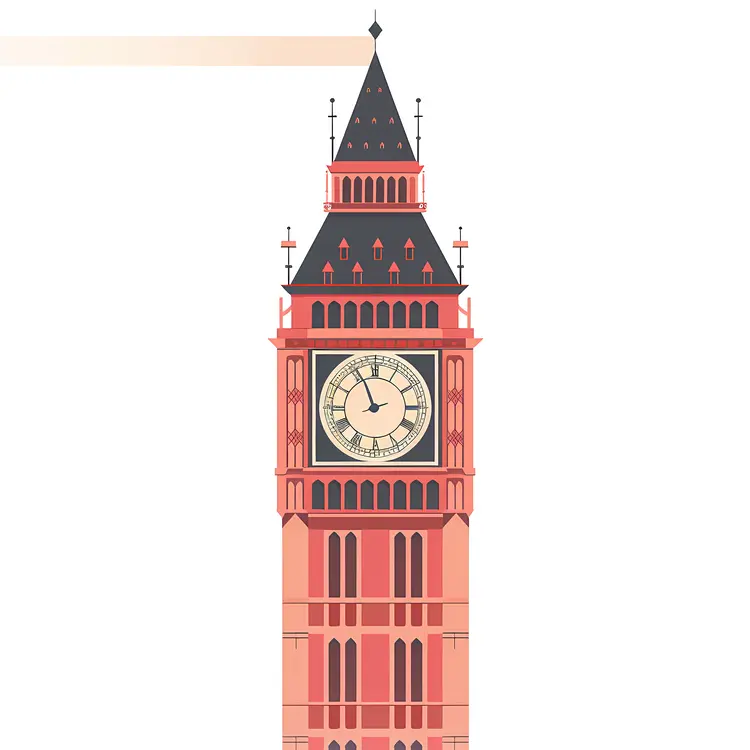 Minimalist Big Ben Illustration