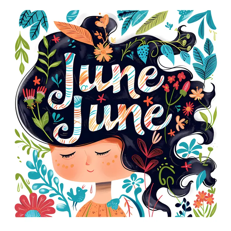 June with Girl and Plants