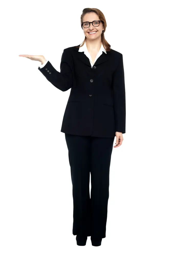 Professional Businesswoman in Black Suit