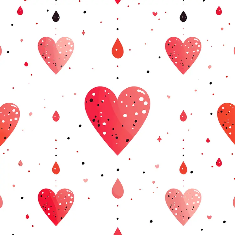 Hearts and Drops Pattern for Valentine's Day