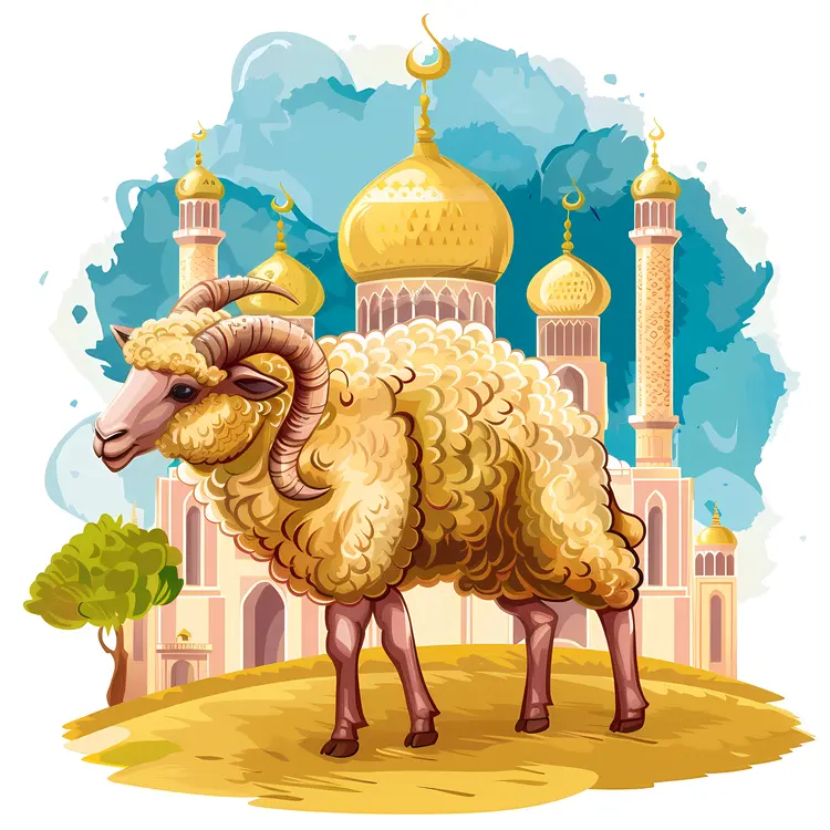 Ram in Front of Mosque for Eid