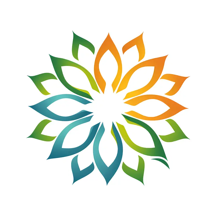 Abstract Colorful Leaf Pattern Logo