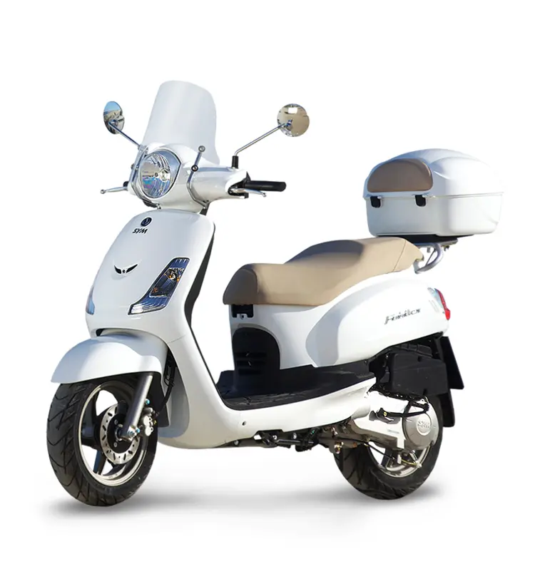 White Scooter with Storage Box