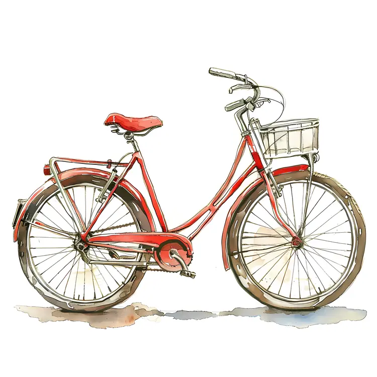 Watercolor Drawing of a Bicycle