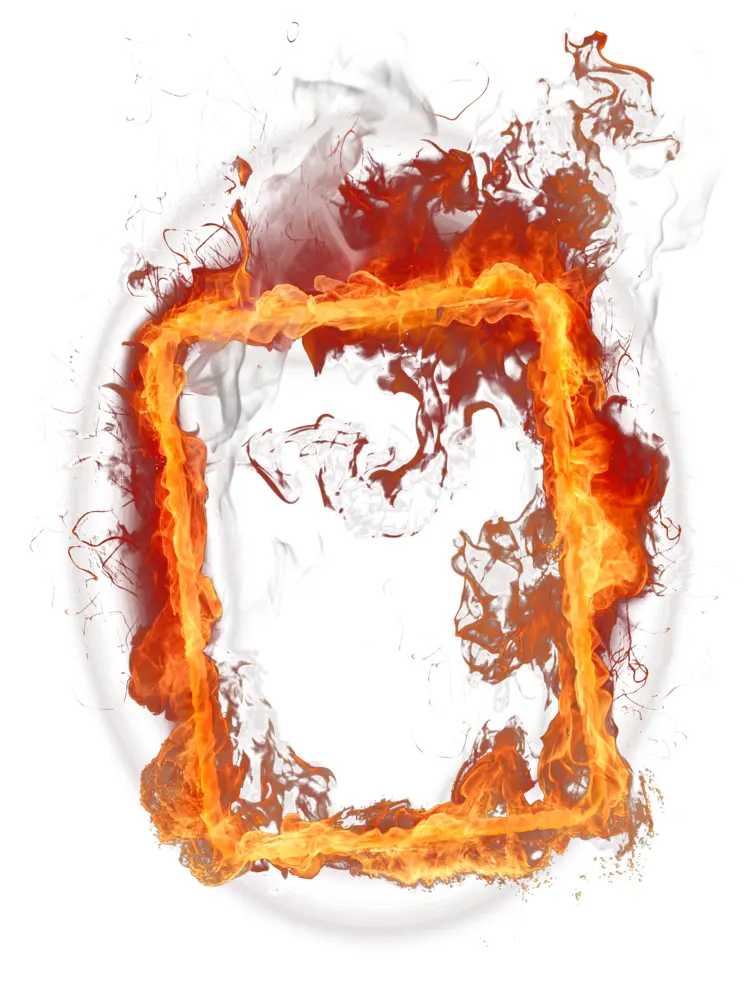 Burning Frame with Intense Flames