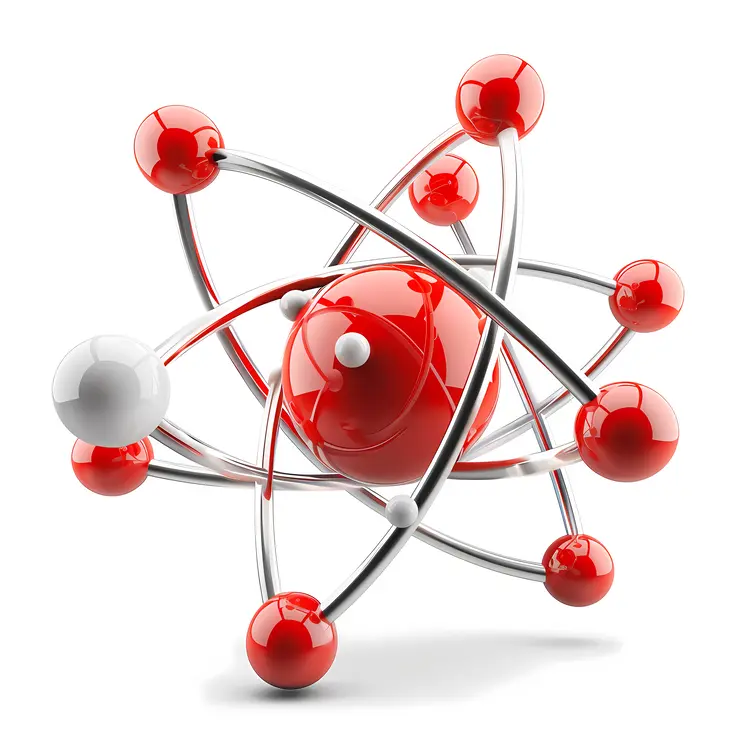 Red and White Atom Model Illustration