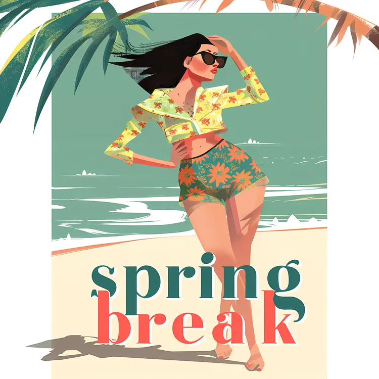 Spring Break Beach Woman Event