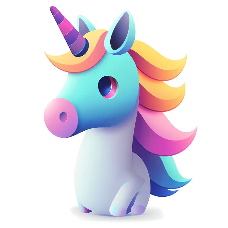 Colorful Cartoon Unicorn