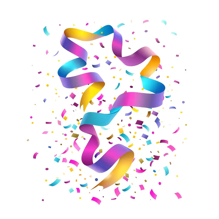 Colorful Confetti and Streamers for Festive Celebrations