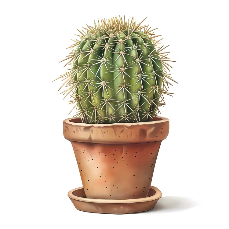Spiky Cactus in Terracotta Pot