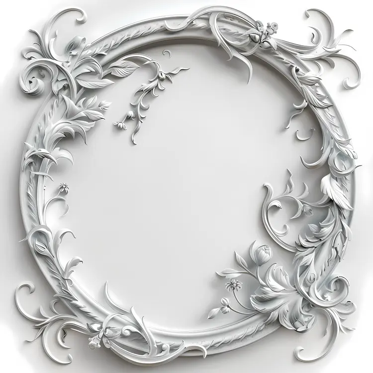 Elegant White Floral Frame