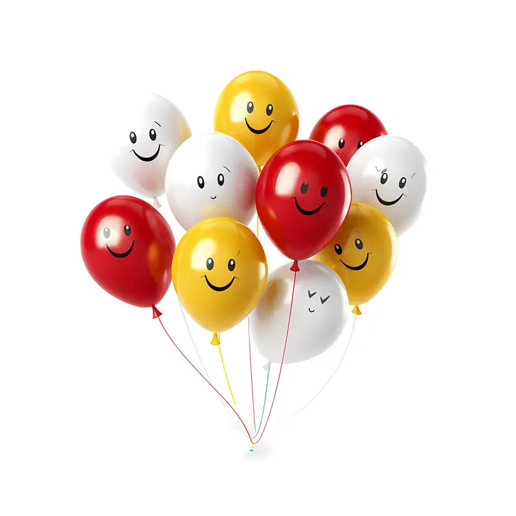 Red and Yellow Smiling Balloons