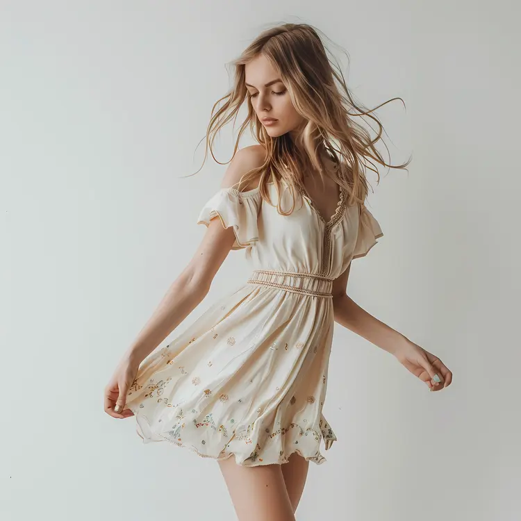 Casual White Floral Dress