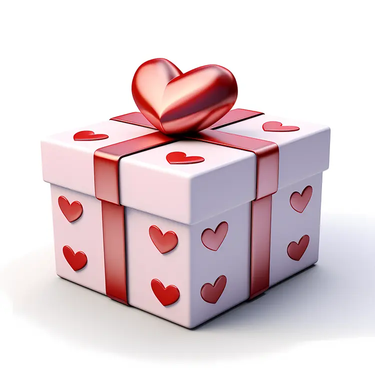 Gift Box with Heart Topper for Valentine's Day