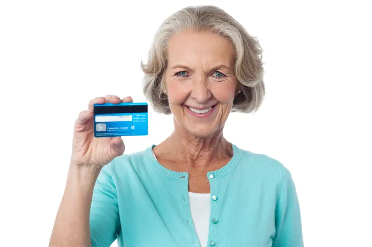 Smiling Woman with Credit Card