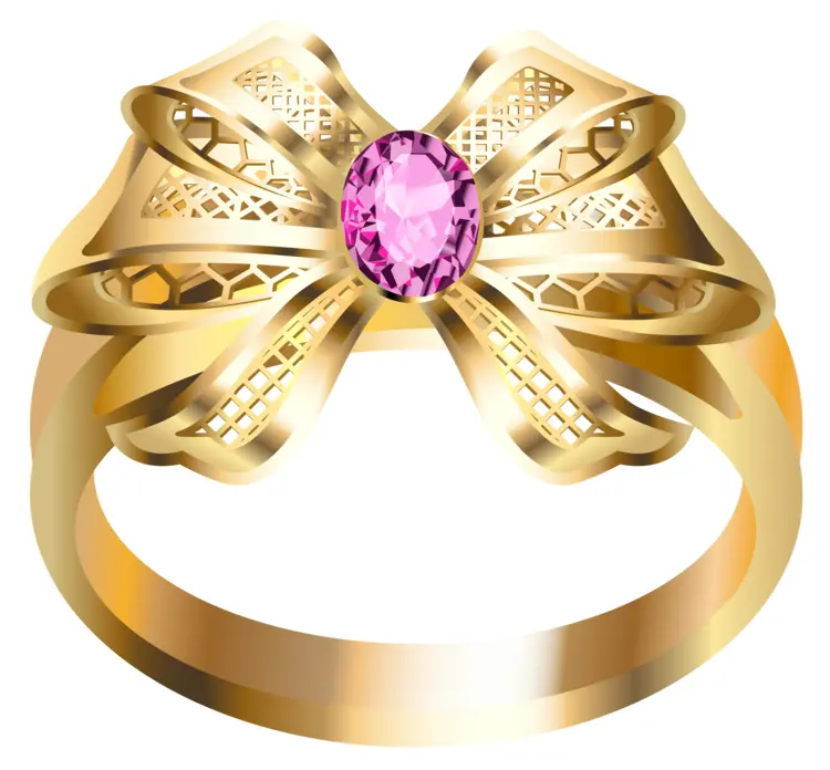 Elegant Gold Ring with Pink Gem