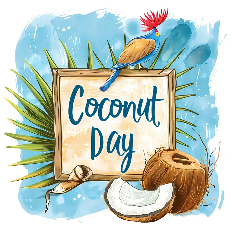 Coconut Day Celebration with Bird