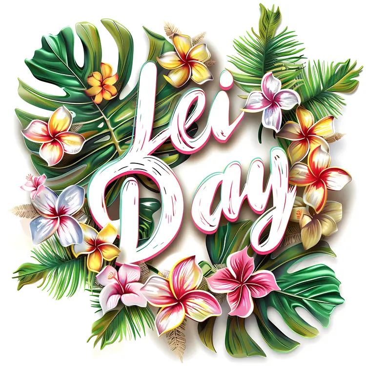 Colorful Lei Day Celebration with Flowers