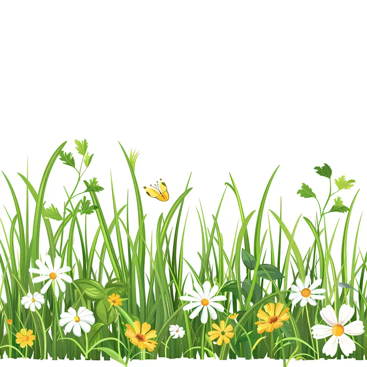Beautiful Wildflowers and Grass