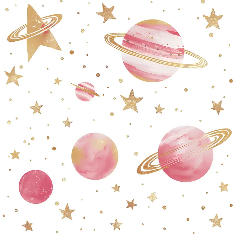 Pink Planets and Gold Stars in Space
