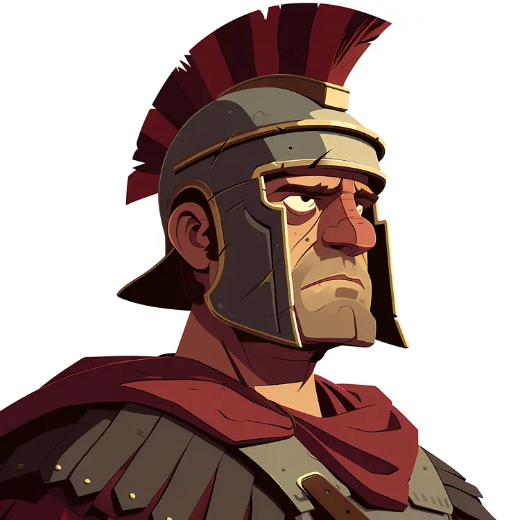 Cartoon Roman Soldier in Armor
