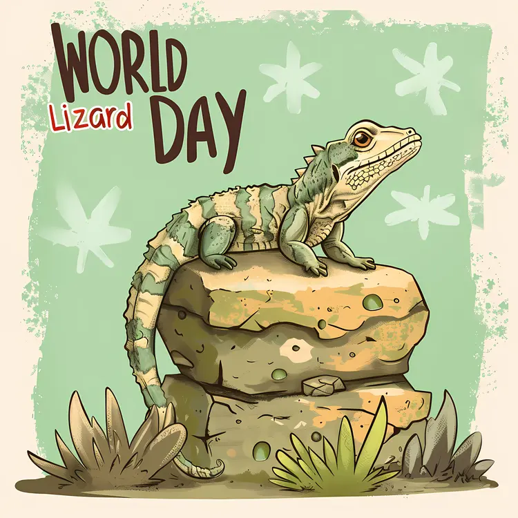 Lizard on Rock for World Lizard Day