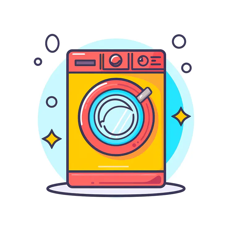 Colorful Washing Machine Illustration