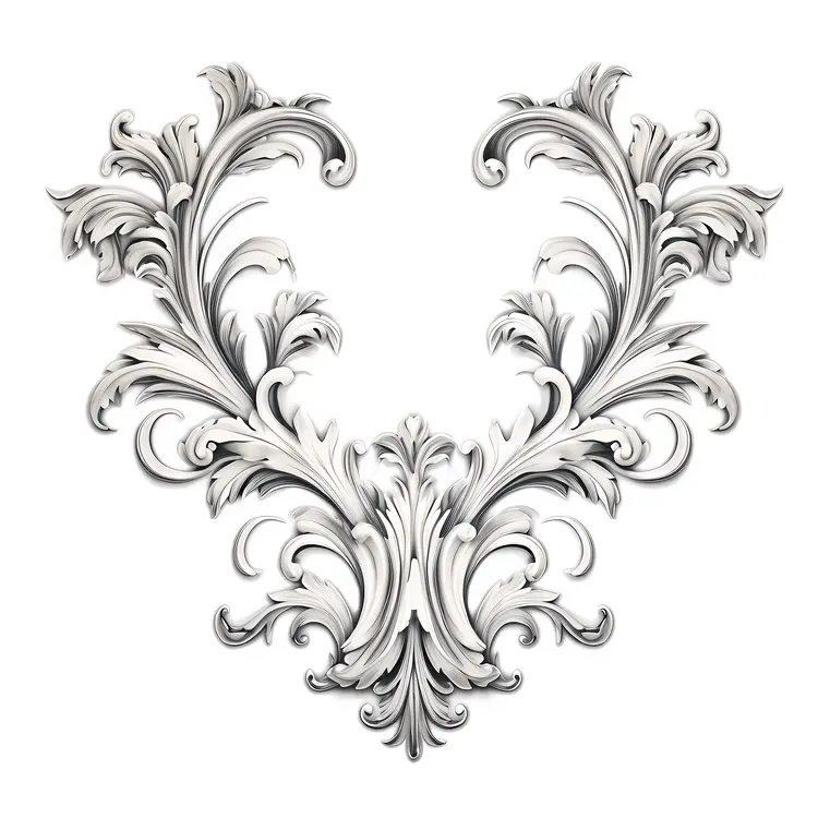 Symmetrical White Ornamental Design