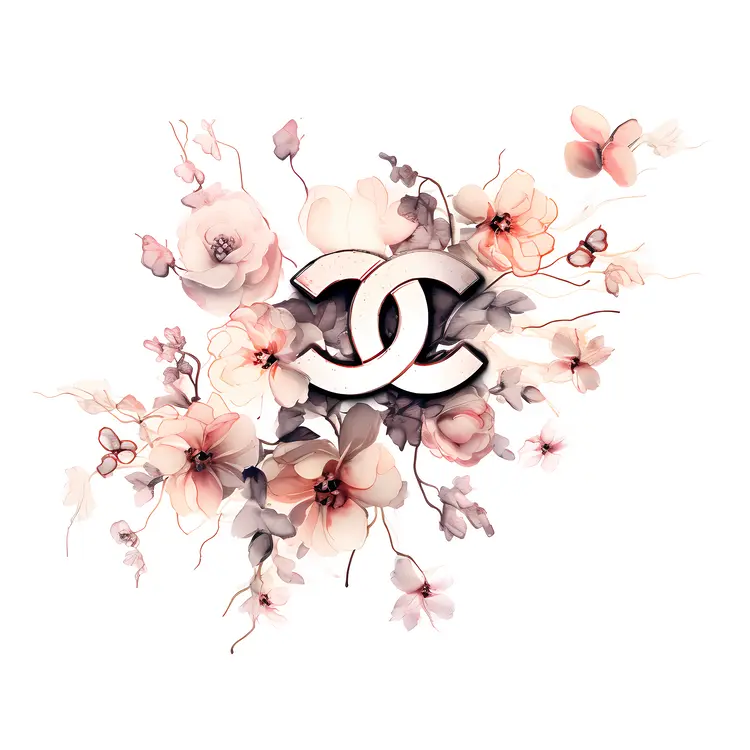 Silver logo with flowers