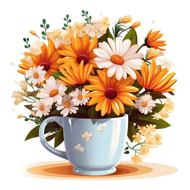Beautiful Flower Bouquet in Cup