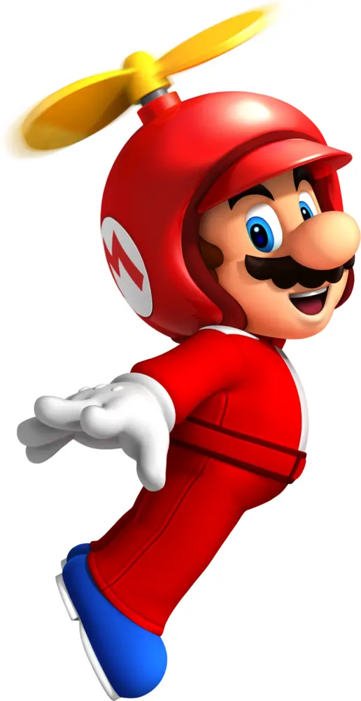 Red Mario with Propeller in Flight