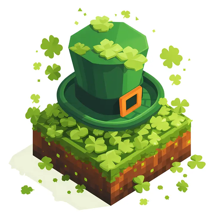 Green Leprechaun Hat with Clovers