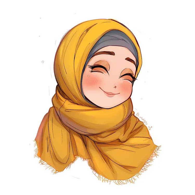 Smiling Girl in Yellow Hijab
