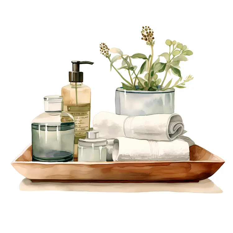 Spa Tray with Towels and Essentials