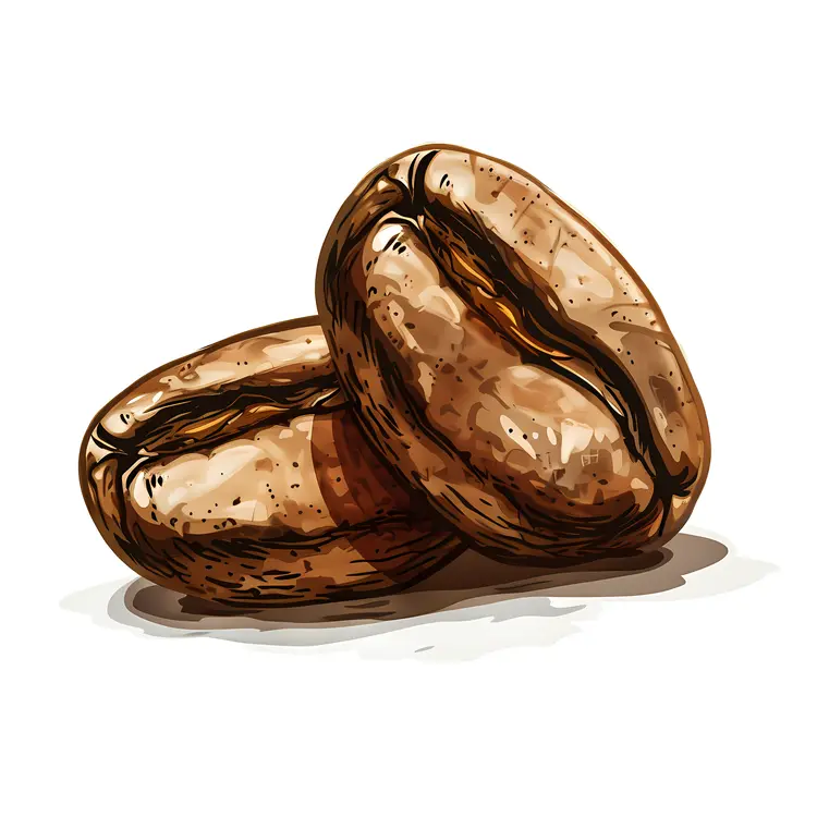 Detailed Coffee Beans Drawing