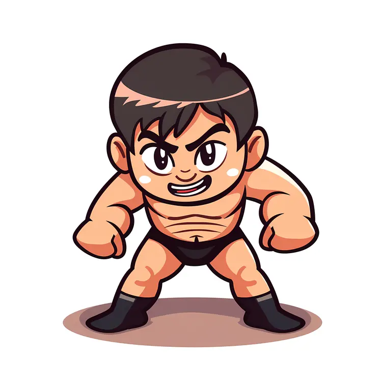 Cute Cartoon Wrestler