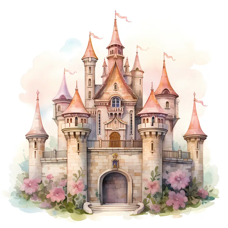 Fairy Tale Castle with Pink Towers