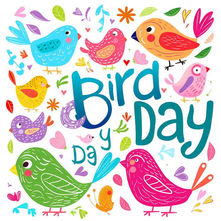 Bird Day Celebration with Colorful Birds