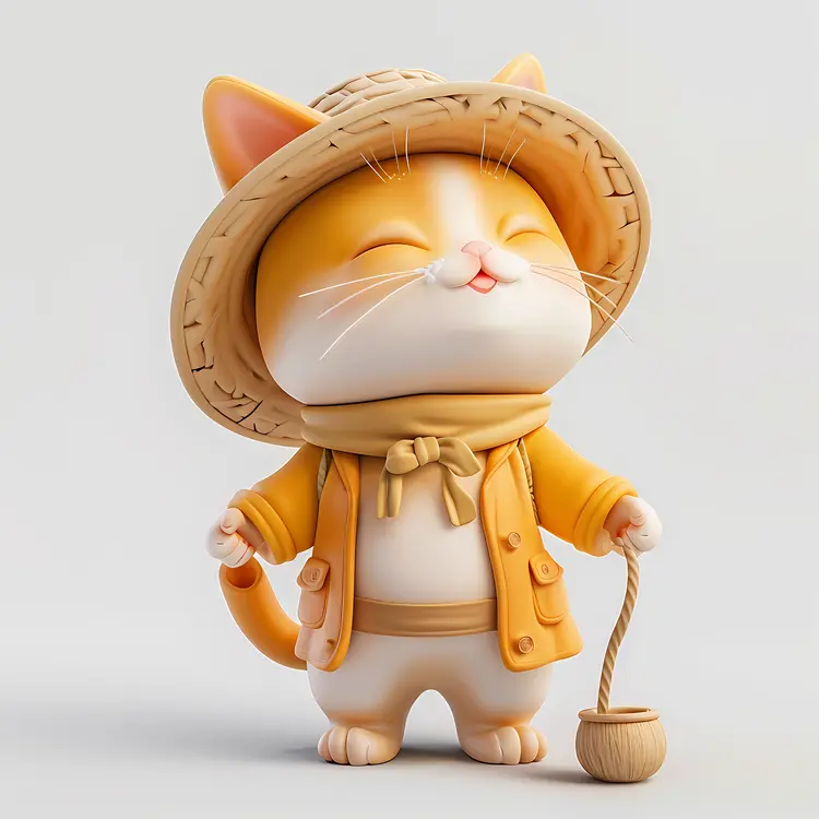 Adorable Cat in Summer Outfit