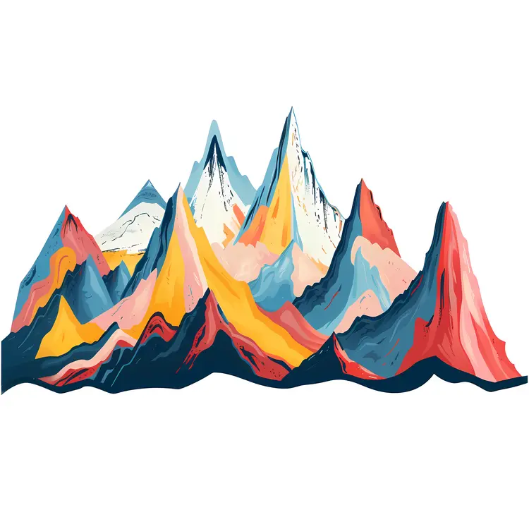 Colorful Mountain Range Illustration