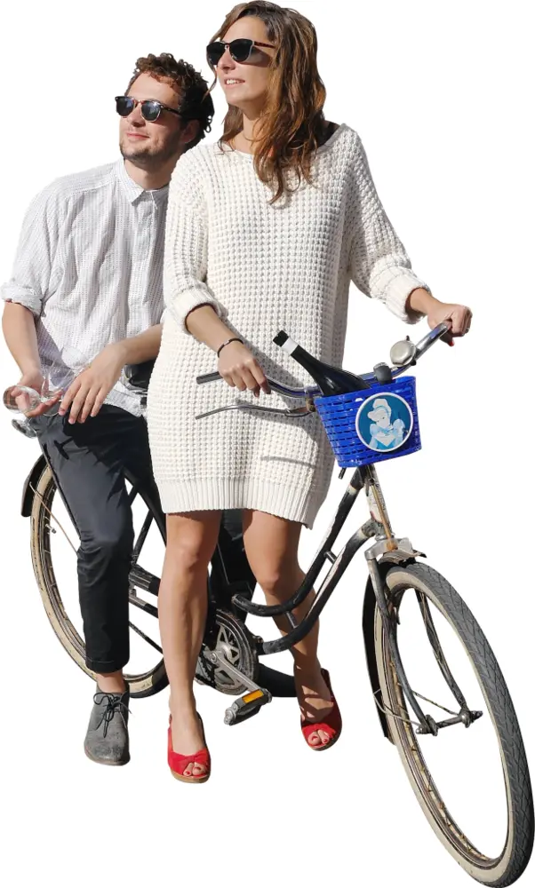 Couple Enjoying a Bicycle Ride