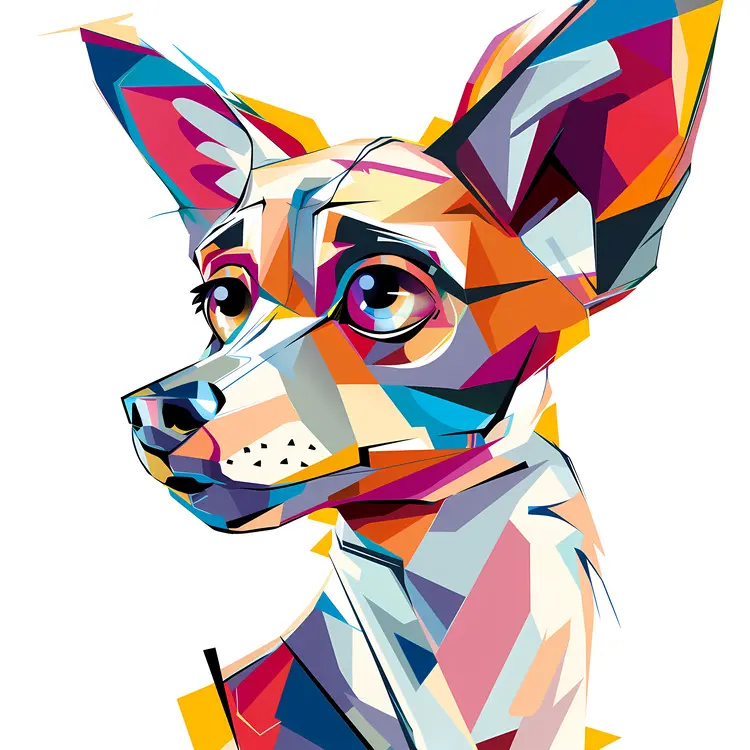 Colorful Dog in Geometric Artistic Style