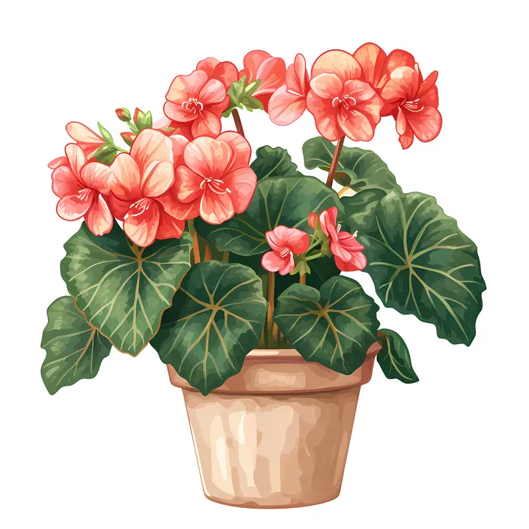 Pink Flowers in a Pot