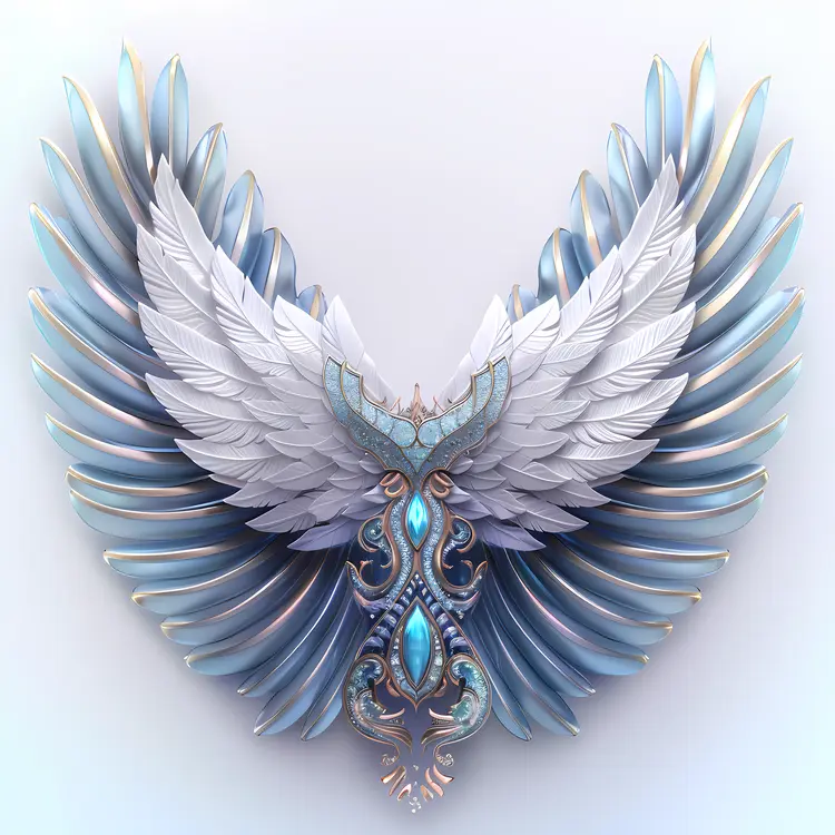 Winged Crest with Blue Accents