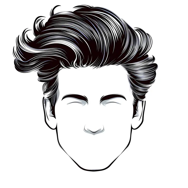Stylized Black Hair Illustration