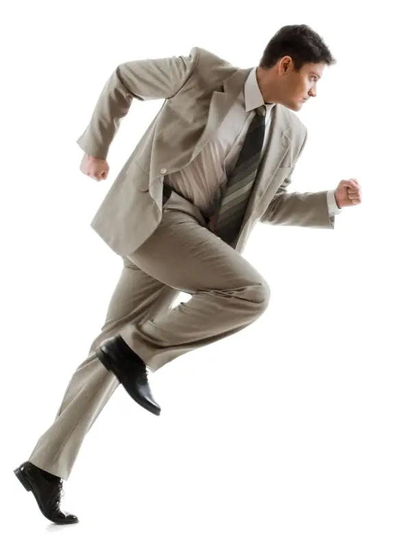 Businessman Running in Suit
