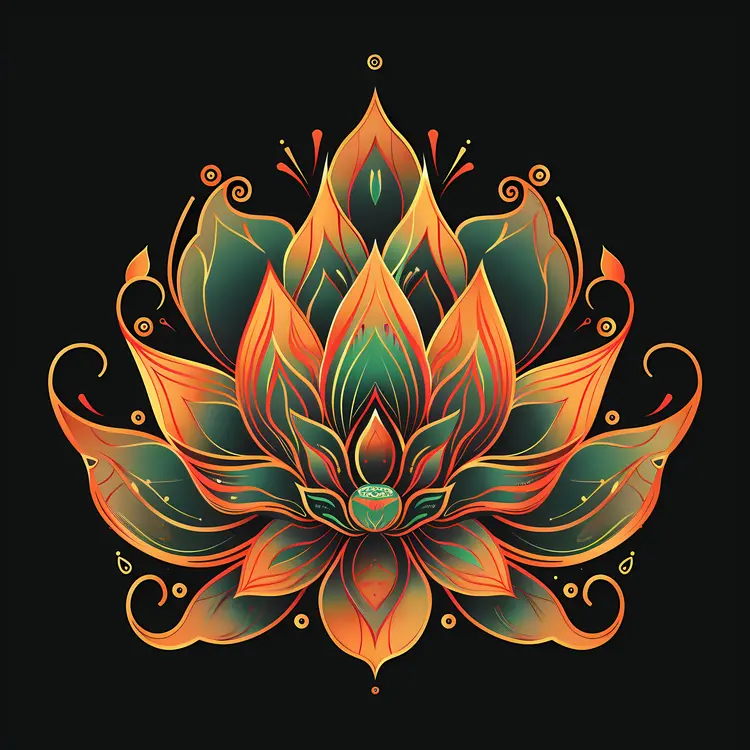 Colorful Lotus Mandala Art