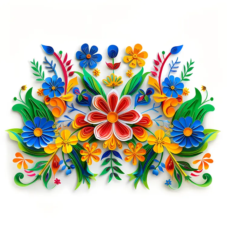 Colorful Paper Flowers Art