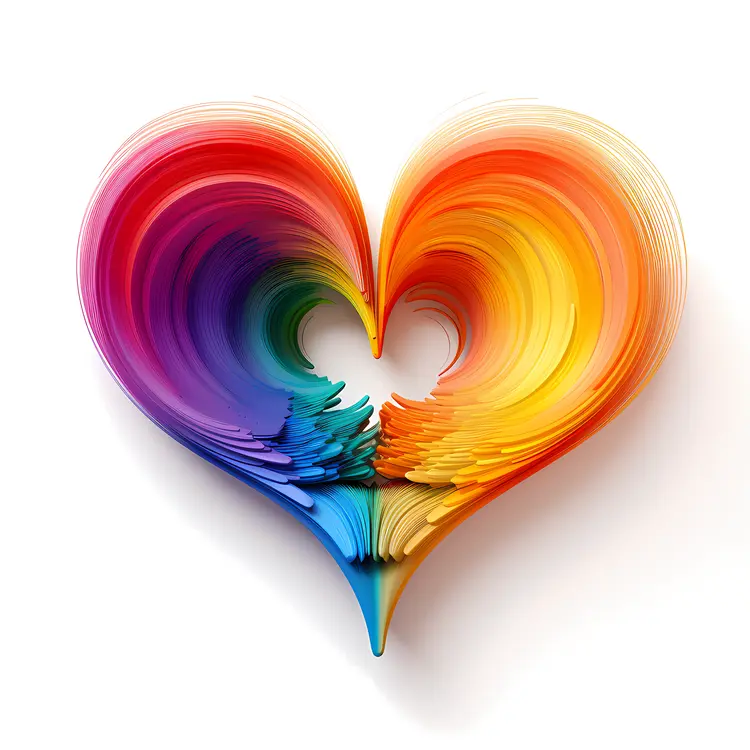 Layered Colorful Abstract Heart